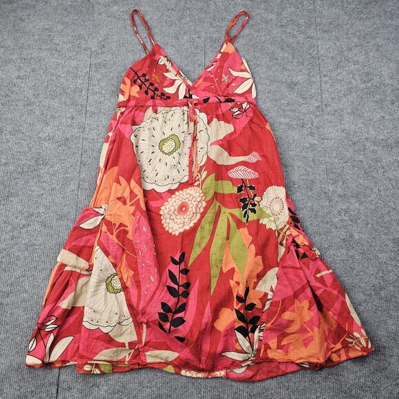 Vintage Solitaire Dress Womens Small Y2K Babydoll Tropical Floral Boho Sundress - Picture 1 of 5